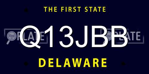 Q13JBB Delaware License Plate