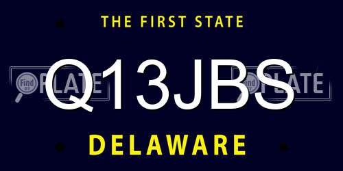 Q13JBS Delaware License Plate