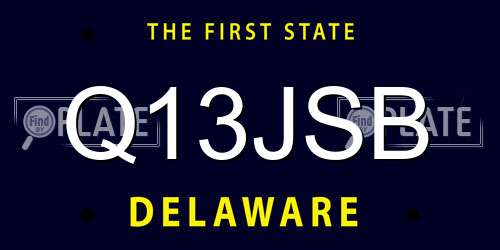 Q13JSB Delaware License Plate