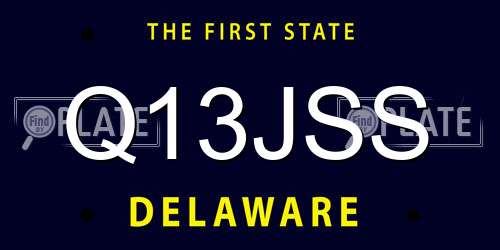 Q13JSS Delaware License Plate