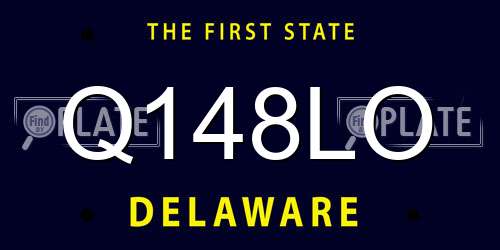 Q148LO Delaware License Plate