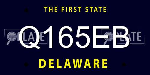 Q165EB Delaware License Plate