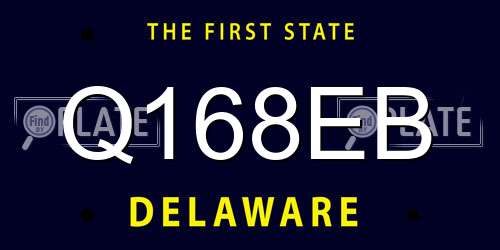 Q168EB Delaware License Plate