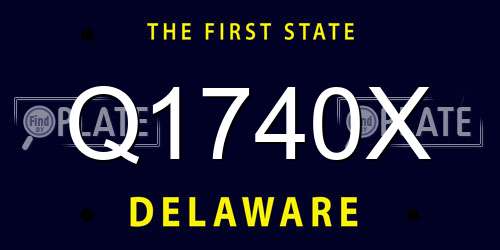 Q1740X Delaware License Plate