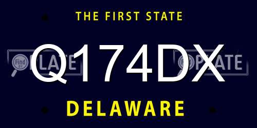 Q174DX Delaware License Plate
