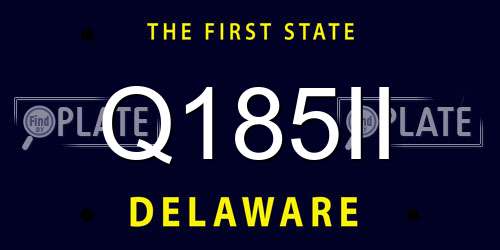 Q185II Delaware License Plate