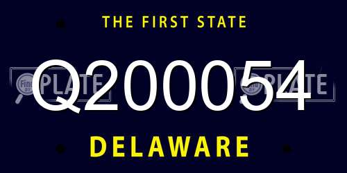 Q200054 Delaware License Plate