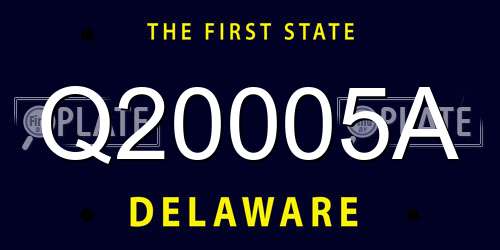 Q20005A Delaware License Plate