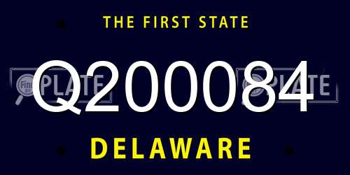 Q200084 Delaware License Plate