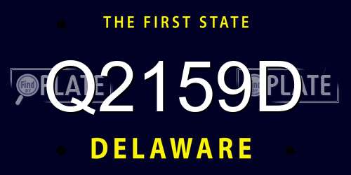 Q2159D Delaware License Plate