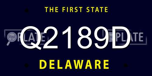 Q2189D Delaware License Plate