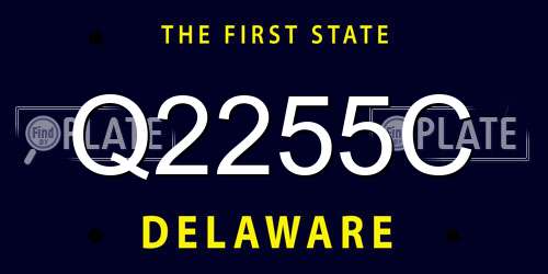 Q2255C Delaware License Plate