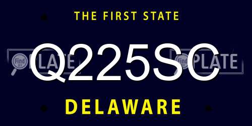 Q225SC Delaware License Plate