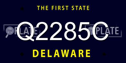 Q2285C Delaware License Plate