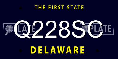 Q228SC Delaware License Plate