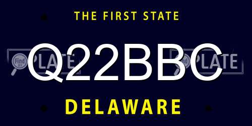 Q22BBC Delaware License Plate