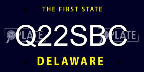 Q22SBC Delaware License Plate