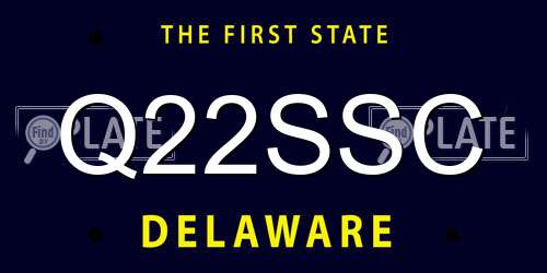 Q22SSC Delaware License Plate