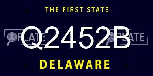 Q2452B Delaware License Plate