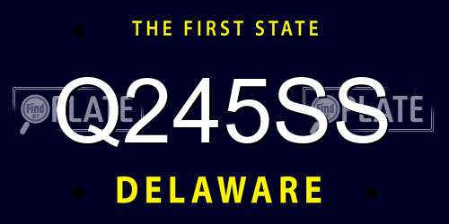 Q245SS Delaware License Plate