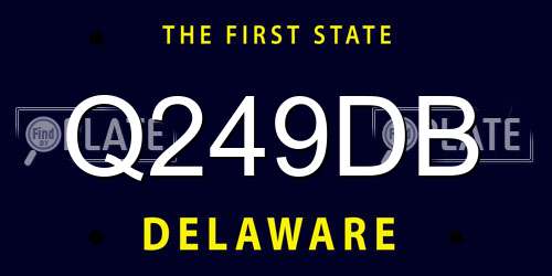 Q249DB Delaware License Plate