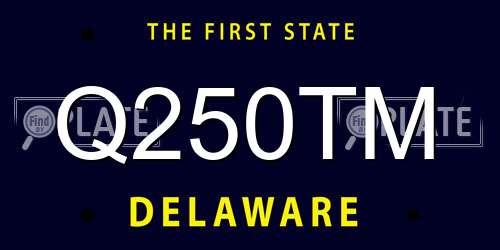 Q250TM Delaware License Plate