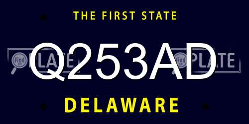 Q253AD Delaware License Plate