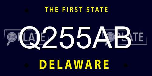 Q255AB Delaware License Plate