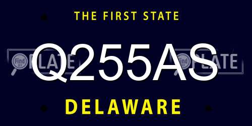 Q255AS Delaware License Plate