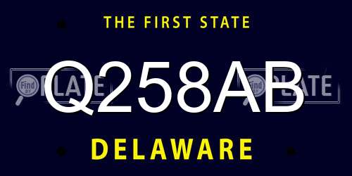 Q258AB Delaware License Plate