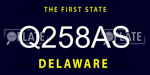 Q258AS Delaware License Plate