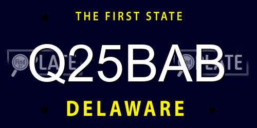 Q25BAB Delaware License Plate