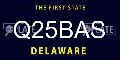 Q25BAS Delaware License Plate