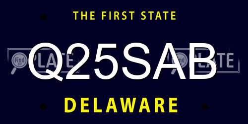 Q25SAB Delaware License Plate
