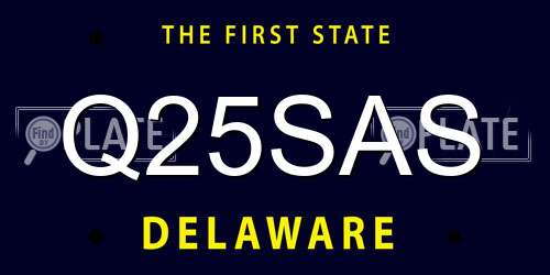 Q25SAS Delaware License Plate