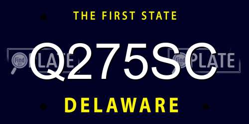 Q275SC Delaware License Plate