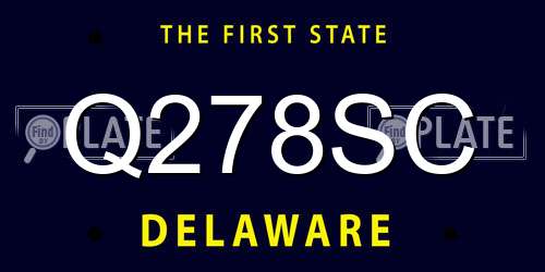 Q278SC Delaware License Plate