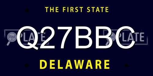 Q27BBC Delaware License Plate