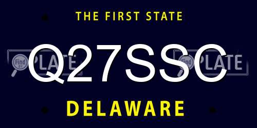 Q27SSC Delaware License Plate