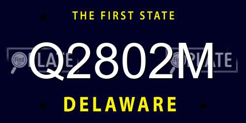 Q2802M Delaware License Plate
