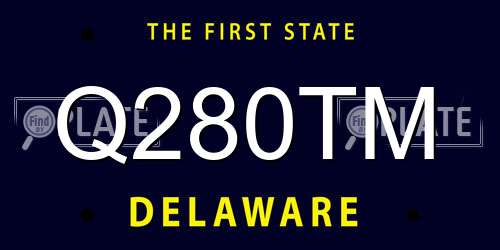 Q280TM Delaware License Plate