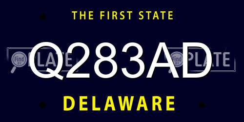 Q283AD Delaware License Plate