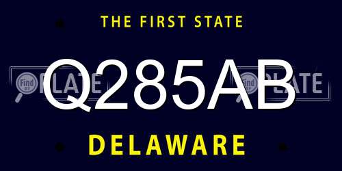 Q285AB Delaware License Plate
