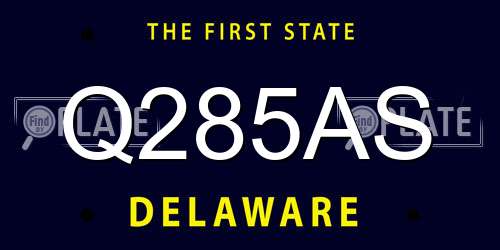 Q285AS Delaware License Plate