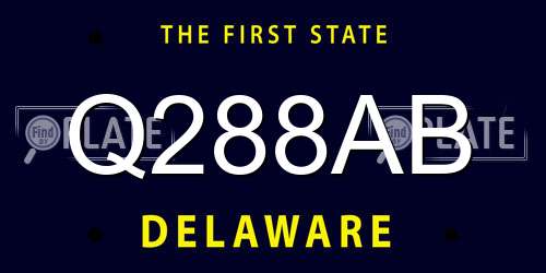 Q288AB Delaware License Plate