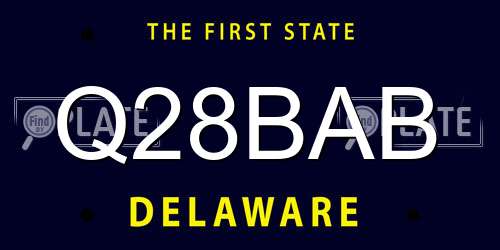 Q28BAB Delaware License Plate