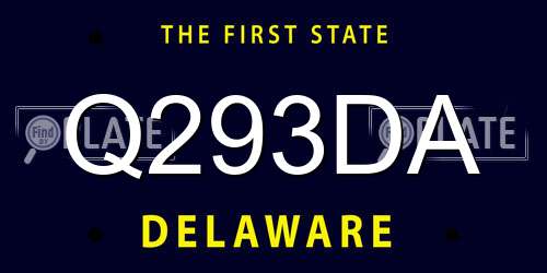 Q293DA Delaware License Plate