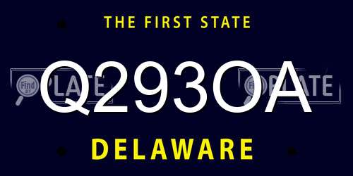 Q293OA Delaware License Plate