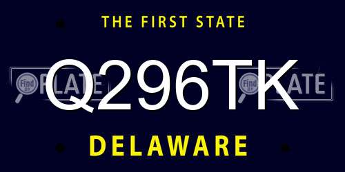 Q296TK Delaware License Plate