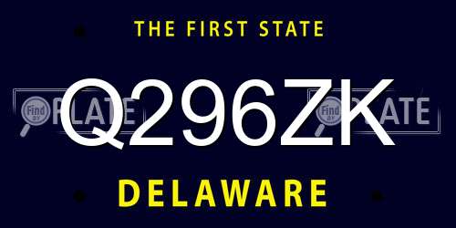 Q296ZK Delaware License Plate